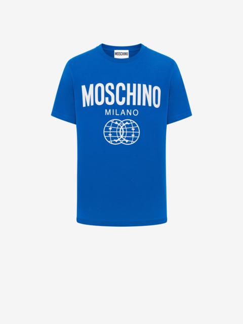 Moschino DOUBLE SMILEY® WORLD ORGANIC JERSEY T-SHIRT