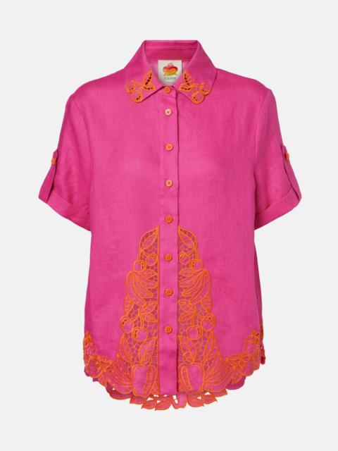 FARM RIO Broderie anglaise linen shirt