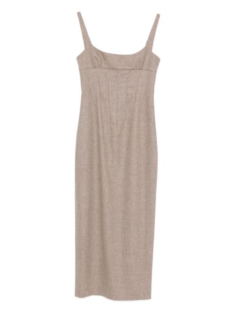 KHAITE Lotte square-neck midi dress