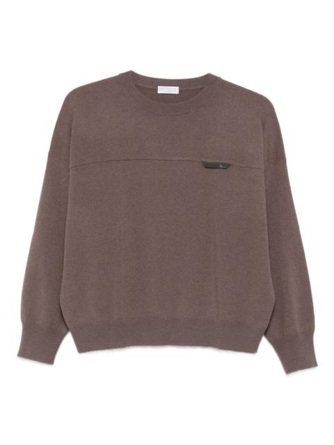 Brunello Cucinelli panelled crew-neck sweater