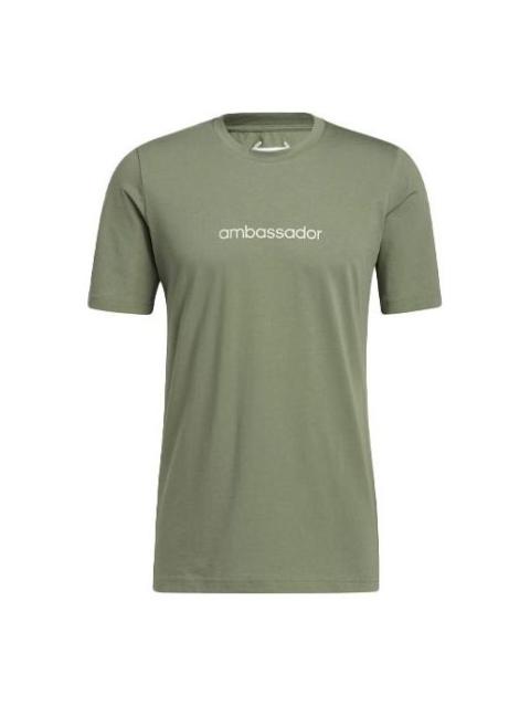 adidas adidas Adcrs Grph T Alphabet Printing Round Neck Sports Short Sleeve Green GM1208