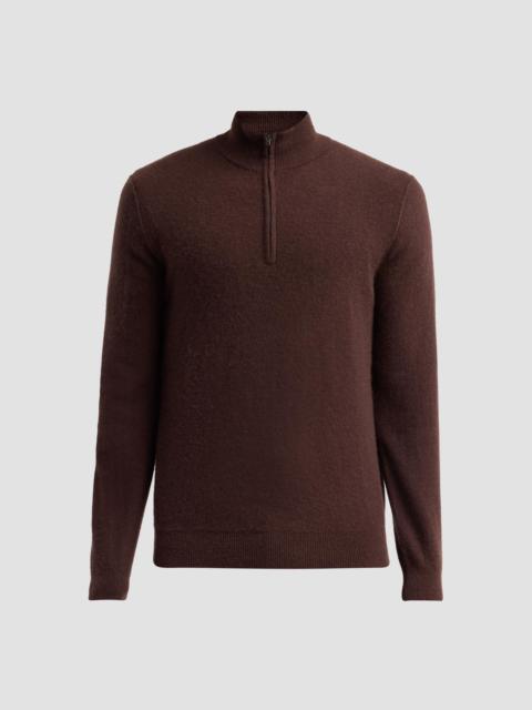 Vince Men's Boiled Cashmere Zip Sweater - Chocolate Plum