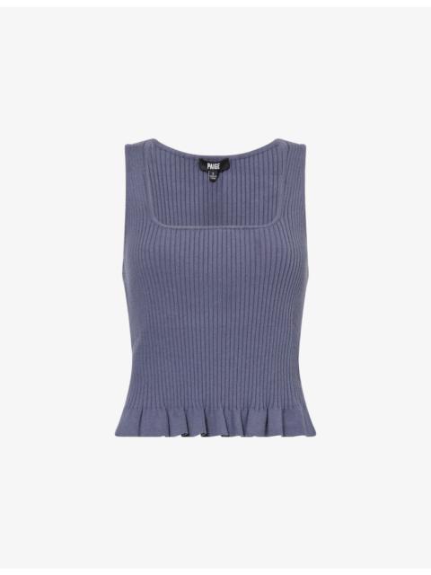 PAIGE Bronwyn Frilled Cotton-Knit Tank Top