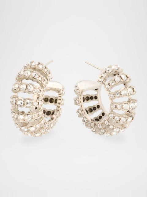 Oscar de la Renta Rhinestone Hoop Earrings