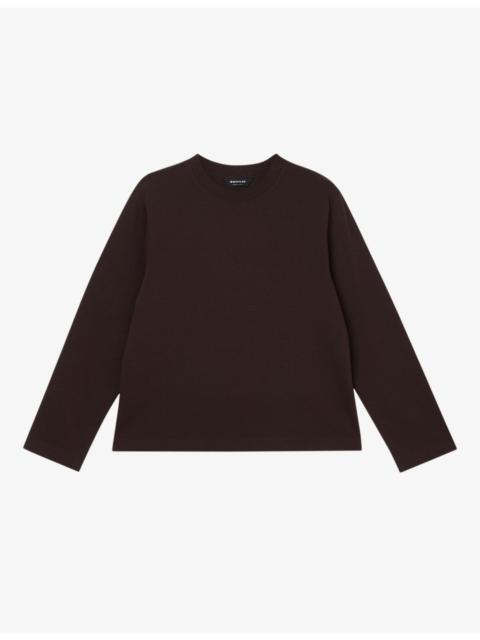WHISTLES Round-Neck Long-Sleeve Cotton-Jersey Top