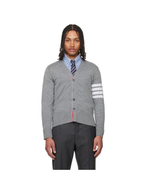 Thom Browne Gray Merino Wool 4-Bar Classic Cardigan
