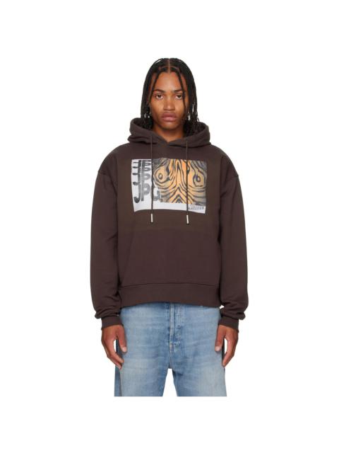 Jean Paul Gaultier Brown Printed Wood Hoodie