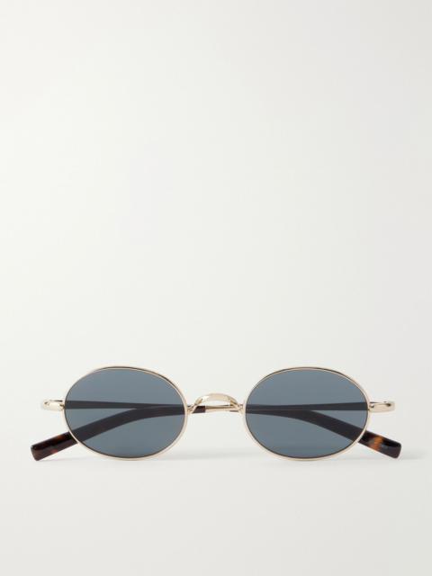 SAINT LAURENT SL 948 Round-Frame Gold-Tone Titanium and Acetate Sunglasses Gold