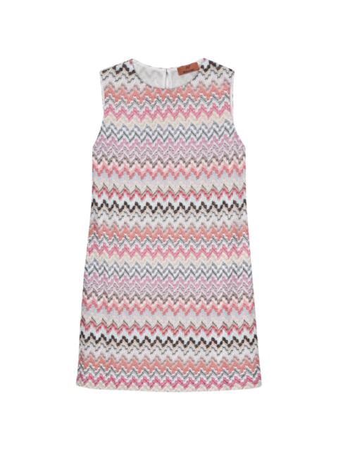 zigzag-pattern mini dress