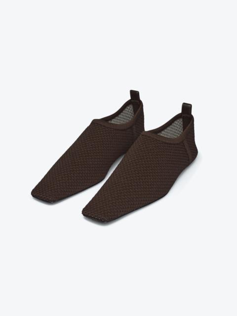 Nanushka Mesh-Knit Square-Toe Slip-On Shoes