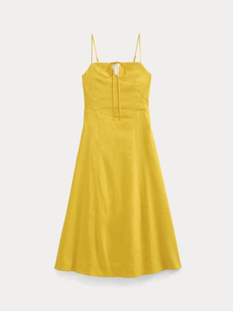 EVERLANE TIE-NECK DRESS IN STRETCH LINEN