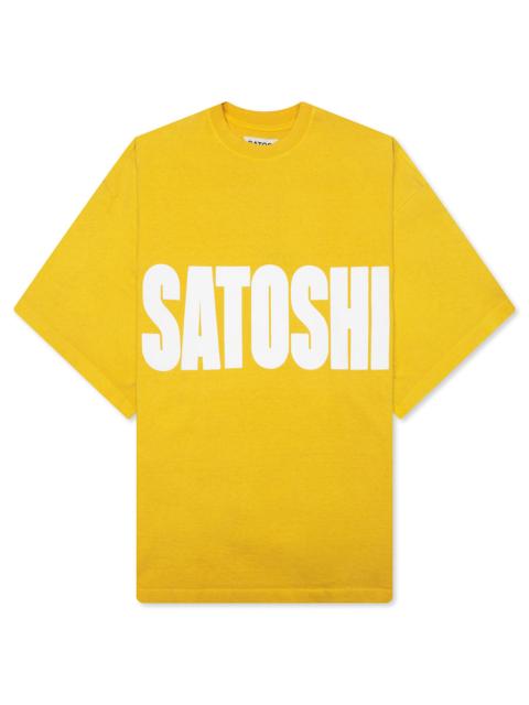 SATOSHI NAKAMOTO IMPACT LOGO TEE - YELLOW