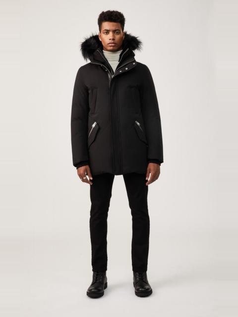 EDWARD down coat with removable hooded bib & silverfox fur