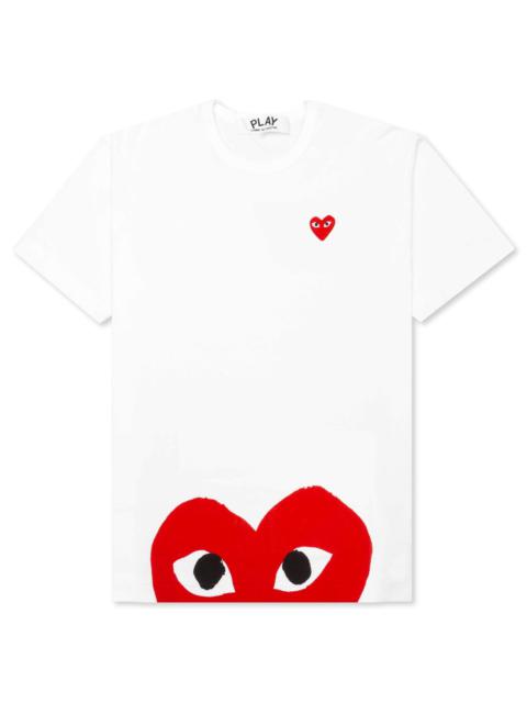 Comme des Garçons PLAY COMME DES GARCONS PLAY HALF HEART T-SHIRT - WHITE