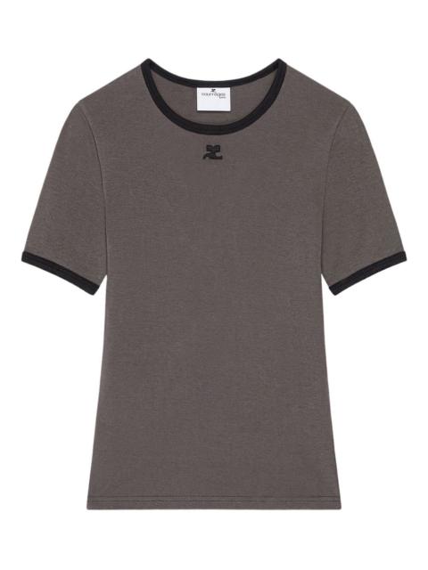 courrèges contrast-trim cotton T-shirt