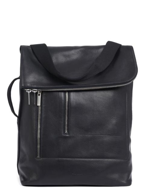 Rick Owens Black Leather Cargo Backpack