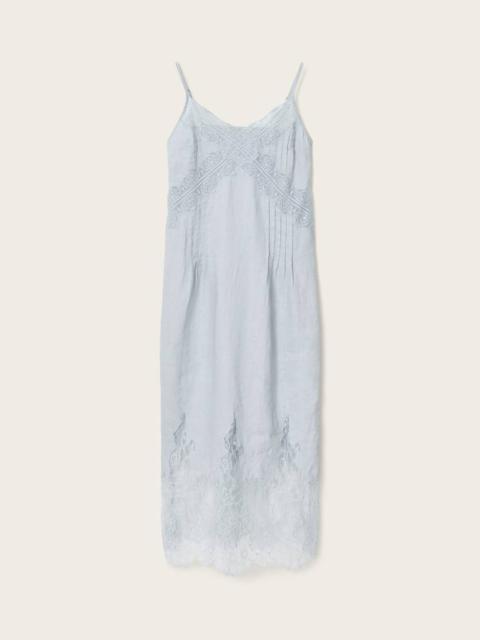 ALLSAINTS SAMIA LINEN LACE MIDI DRESS