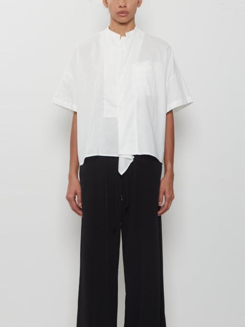 Y's Drape Detail Box Shirt — White