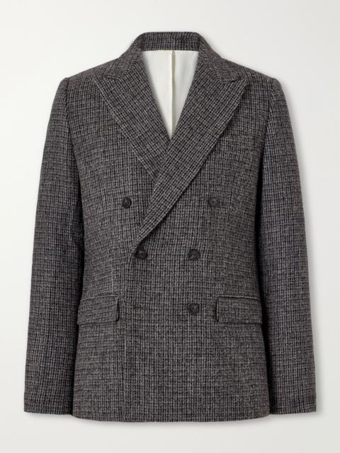 A KIND OF GUISE Double-Breasted Virgin Wool-Tweed Blazer Gray
