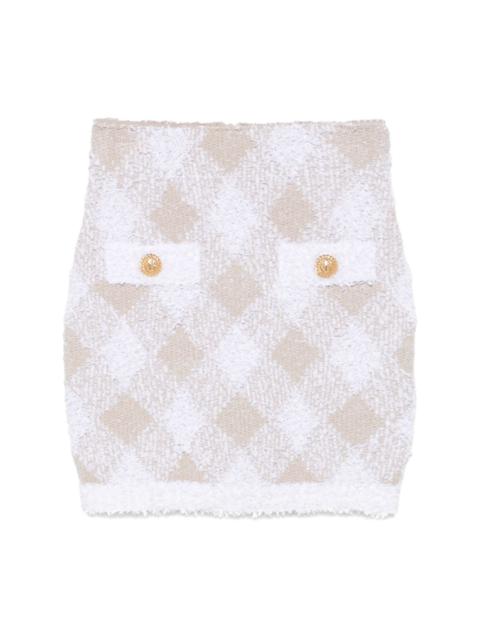 Balmain argyle-pattern mini skirt