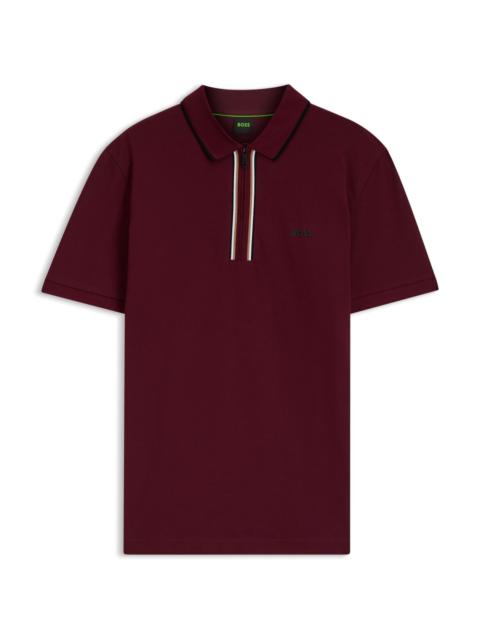 BOSS ACTIVE SLIM-FIT POLO SHIRT IN MOISTURE-WICKING STRETCH COTTON