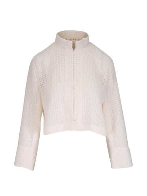 AKRIS collarless textured jacket