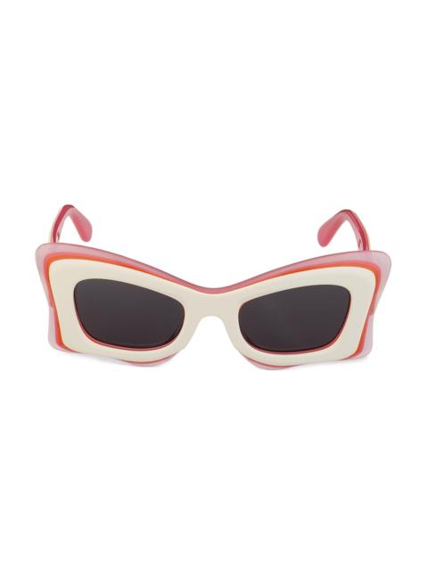 Loewe Unisex x Paula's Ibiza 50MM Butterfly Sunglasses - Pink Multi Dark Grey