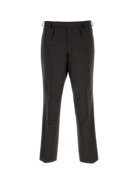 Prada Embroidered Glencheck Pant Tundra Exterior: Virgin Wool Pantaloni