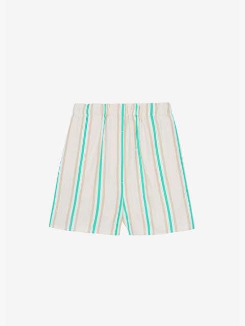 The Frankie Shop Lui Fluid Boxer Shorts - Beige Multi Stripe