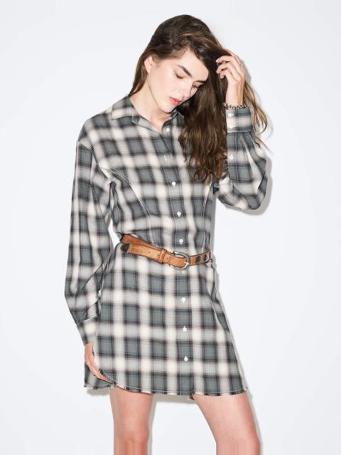 RE/DONE Agnes Dress - Dark Sage Plaid