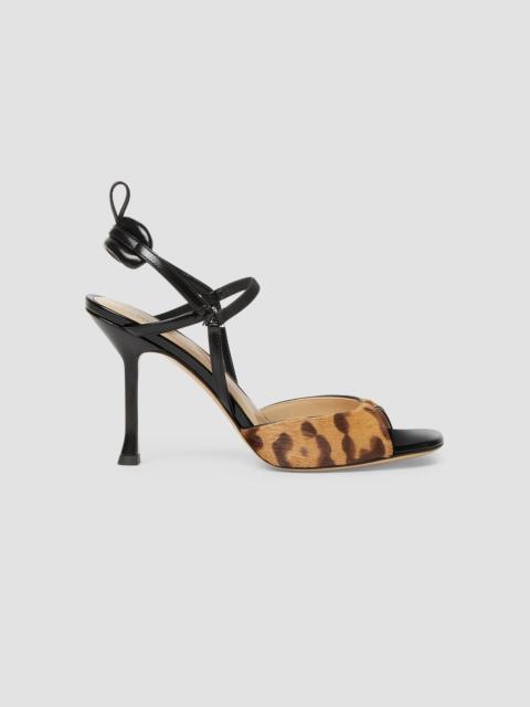 FENDI Women's Very Colibri 85MM Leopard-Print Calf Hair Slingback Sandals - Brown Nero