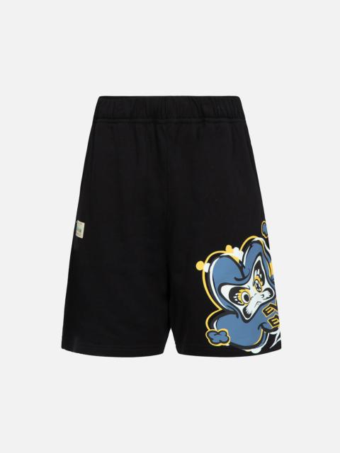 EVISU TRANSFORMING DARUMA PRINT SWEAT SHORTS