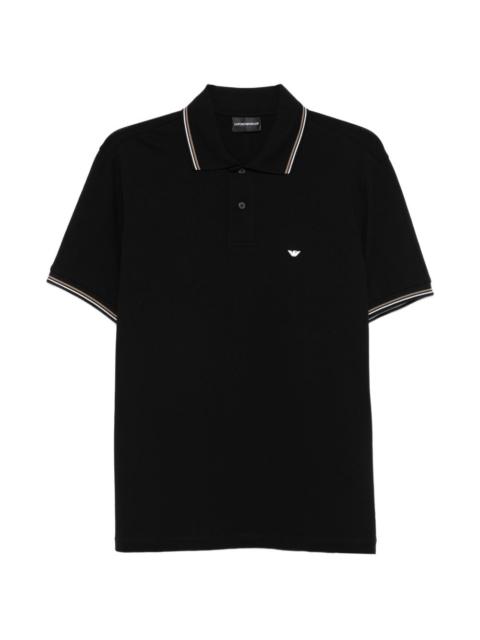 EMPORIO ARMANI logo-embroidered polo shirt