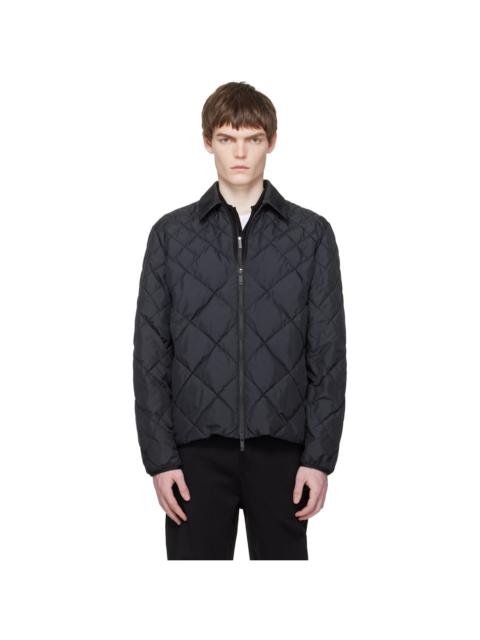 Moncler Black Atria Diamond-Quilted Shirt Down Jacket