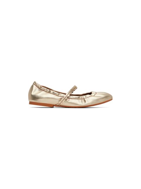 See by Chloé Gold Kaddy Ballerina Flats