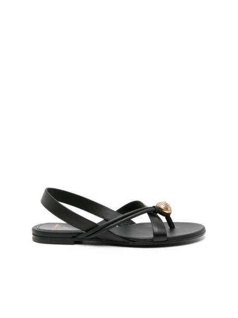 Balmain embossed-button leather sandals