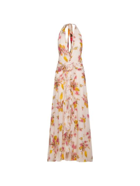 Blumarine ruffled floral-print dress