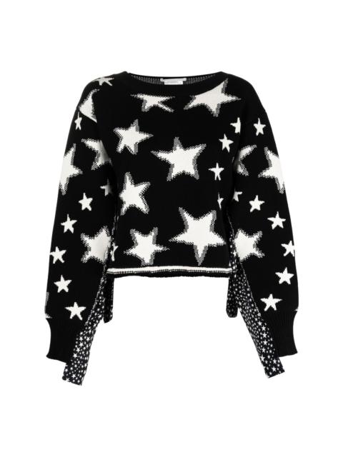 star-motif knitted jumper