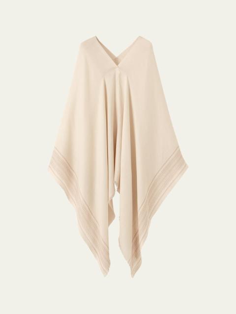 Loro Piana Aida Suitcase Stripe Silk and Linen Poncho