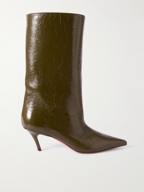Amina Muaddi Fiona Crinkled-leather Boots