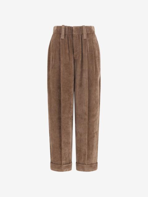 Brunello Cucinelli pleated corduroy trousers