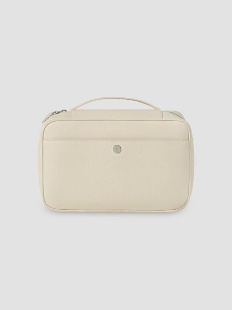 Brunello Cucinelli Fine Grain Calfskin Travel Beauty Case - White