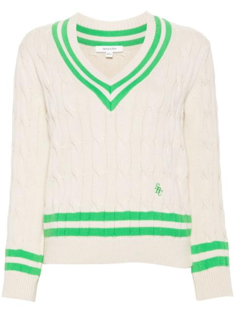 Sporty & Rich cable-knit cotton jumper