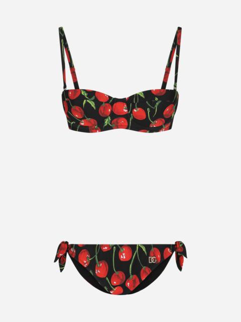 Dolce & Gabbana Cherry-print balconette bikini