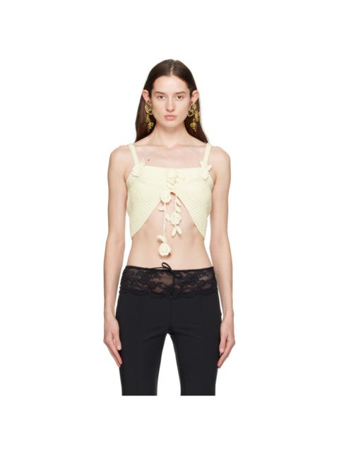 Blumarine Off-White Flower Camisole