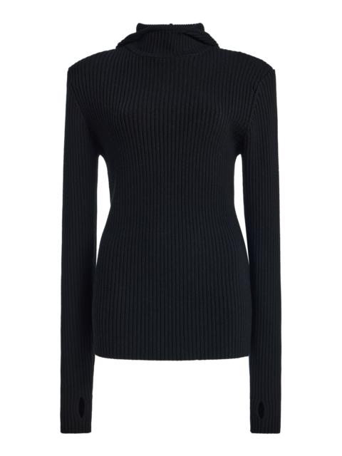 The Frankie Shop Larice Hooded Knit Wool Top