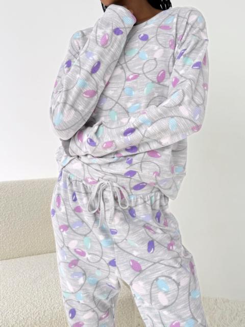 Splendid Holiday Lights Marna Waffle PJ Set