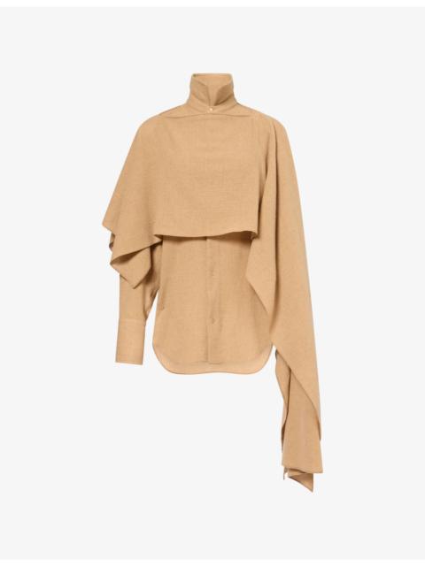 DARKPARK Georgia Detachable Scarf Cashmere And Wool Shirt
