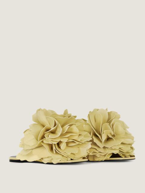 Givenchy BOUDOIR FLAT MULES IN LEATHER WITH ROSE PETALS