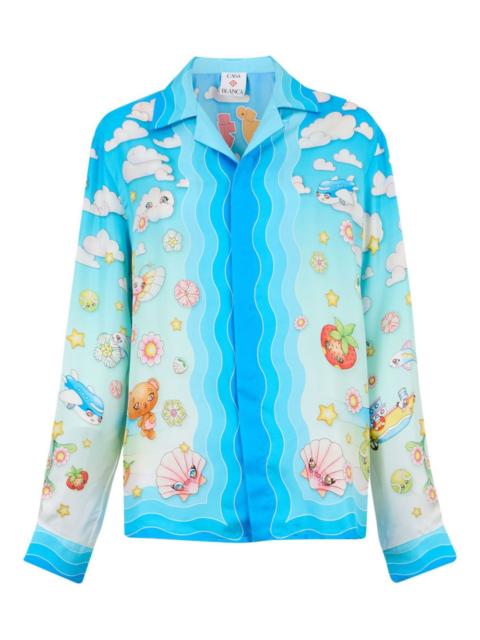 CASABLANCA kawaii motif silk shirt